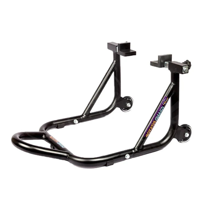 Dismantlable Rear Paddock Stand With Skate Wheels (Bike Wt upto: 450 kgs) - Black