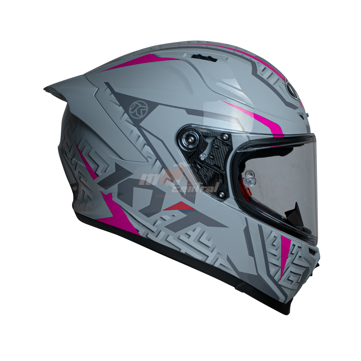 KYT Striker #02 Gloss Asphalt Grey Fuxia Helmet