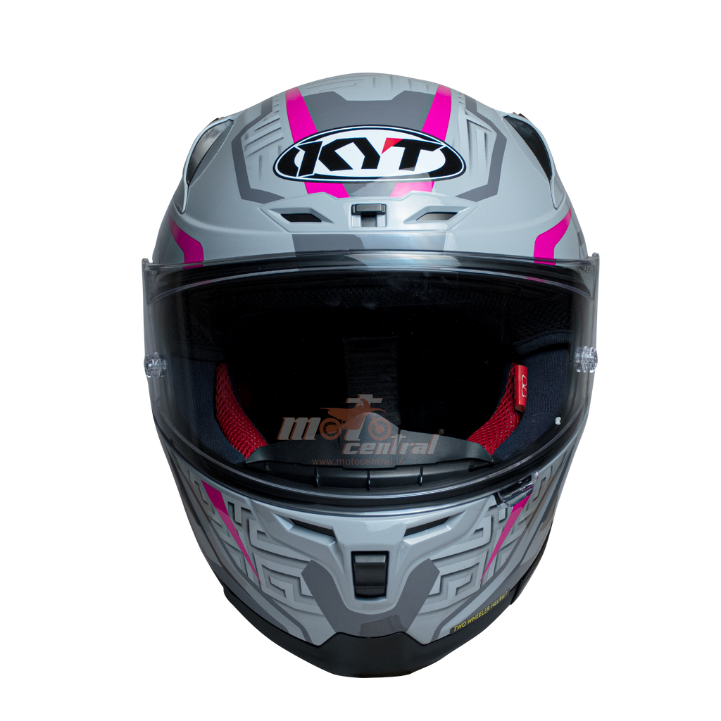 KYT Striker #02 Gloss Asphalt Grey Fuxia Helmet