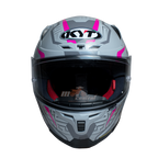 KYT Striker #02 Gloss Asphalt Grey Fuxia Helmet