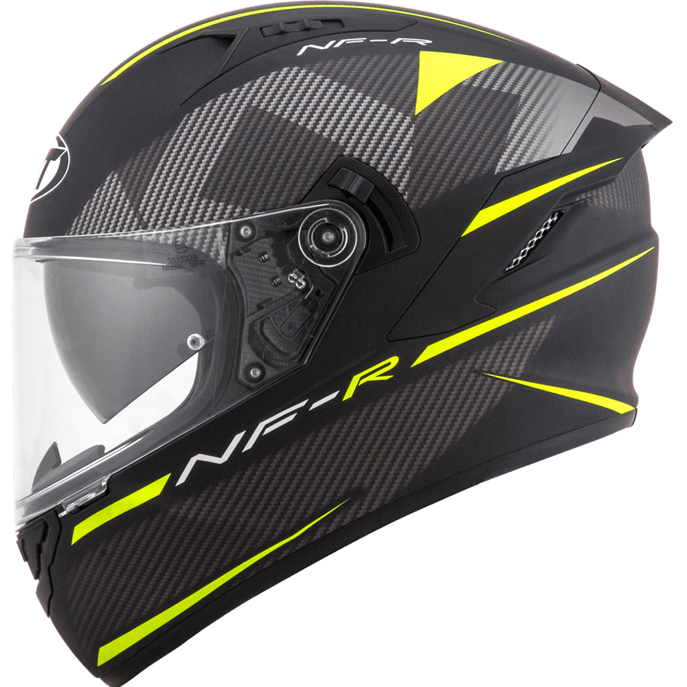 KYT NFR Logos Matt Black Yellow Helmet