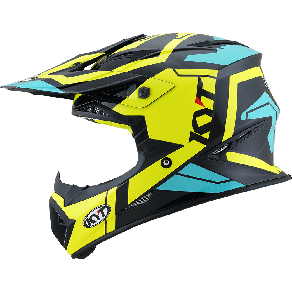KYT MX Jumpshot #3 Black Aqua Gloss Helmet