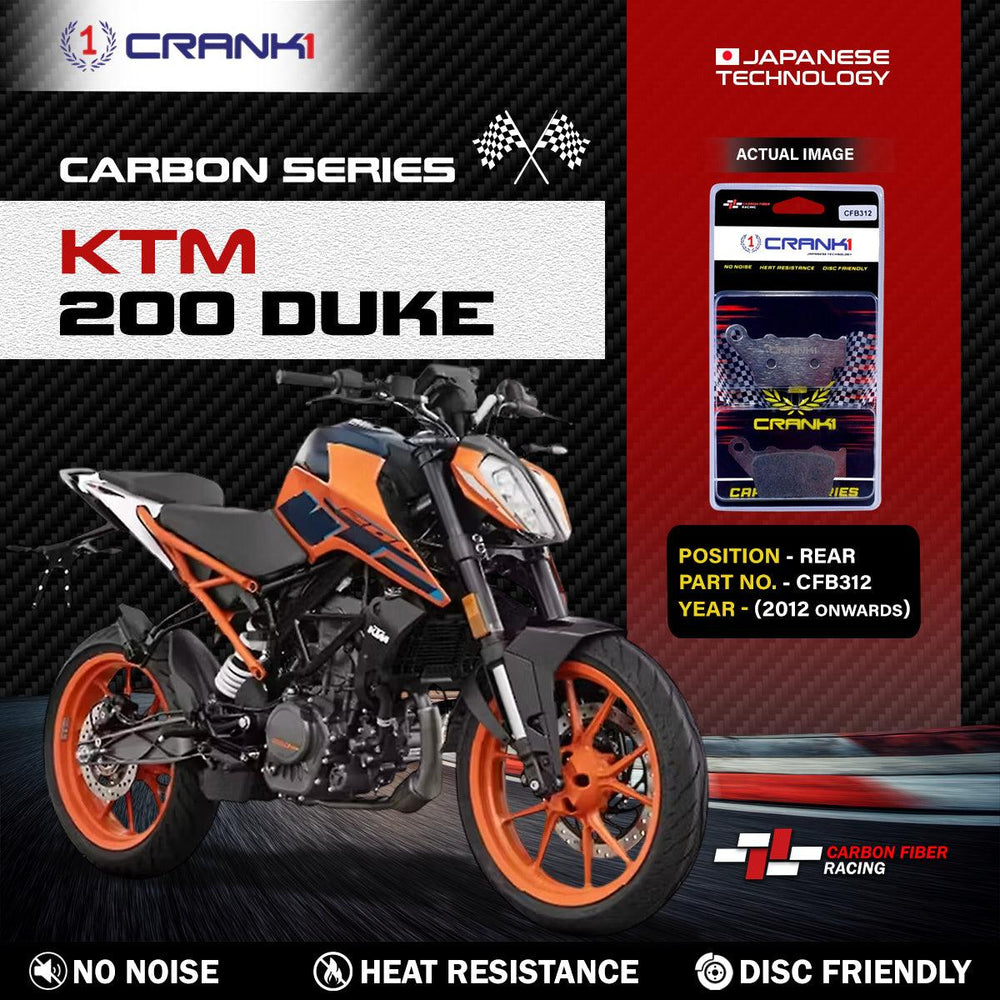 Carbon Brake Pads For KTM 200 Duke (2012 Onwards) - Rear - CFB312