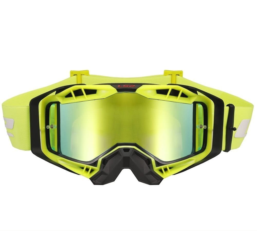 LS2 AURA PRO GOGGLE BLACK HIV YELLOW WITH IRIDIUM VISOR