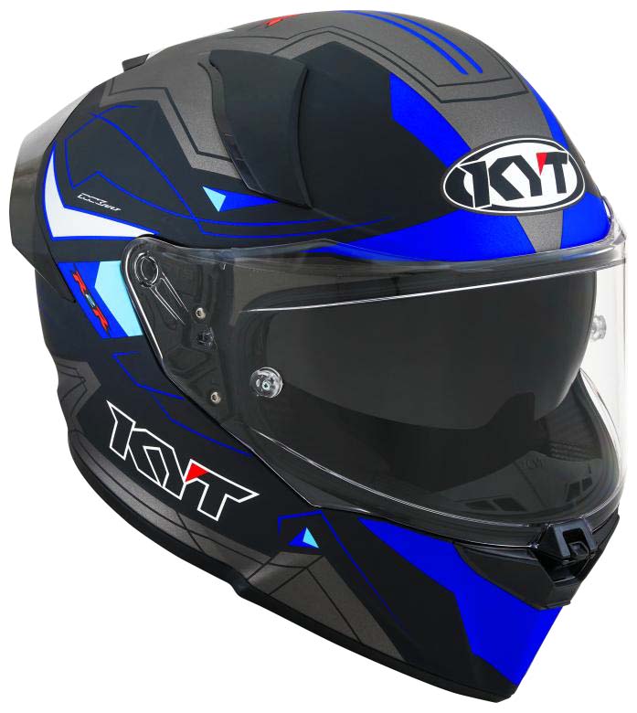 KYT R2R Pro LED Matt Black Blue Helmet