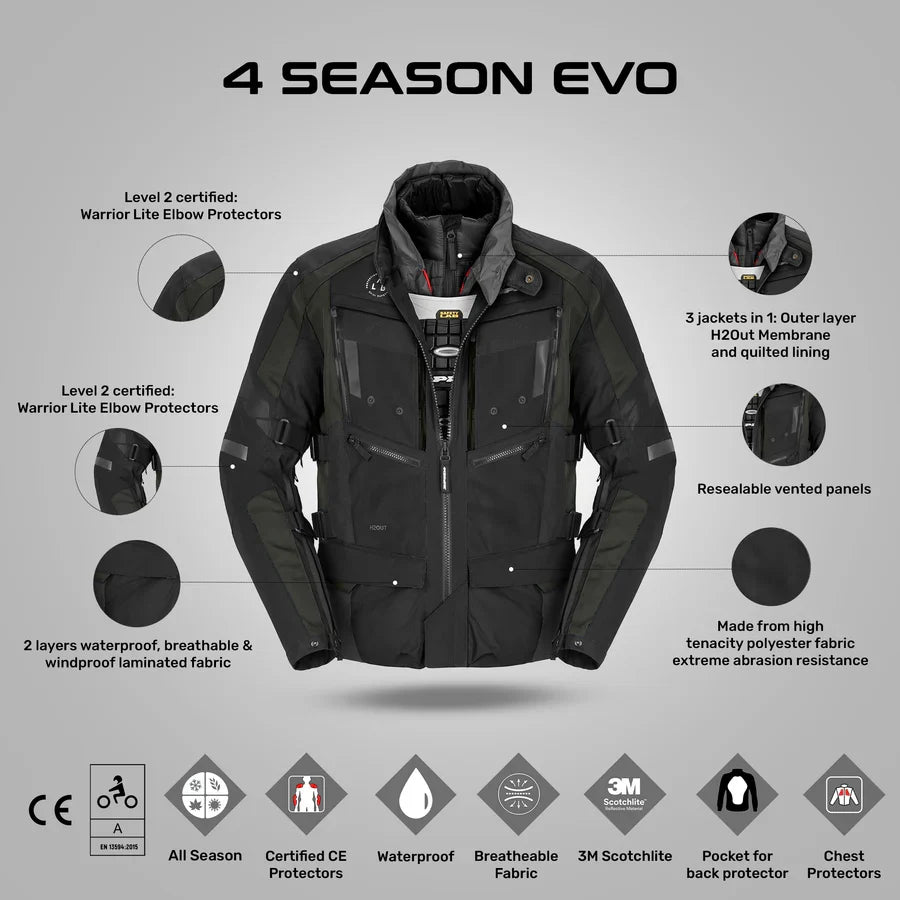 Spidi 4Season Evo Jacket - (BLACK)