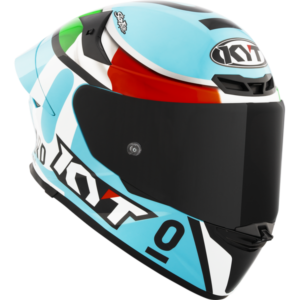 KYT TT Revo Leopard Racing Replica Tricolore Gloss Helmet