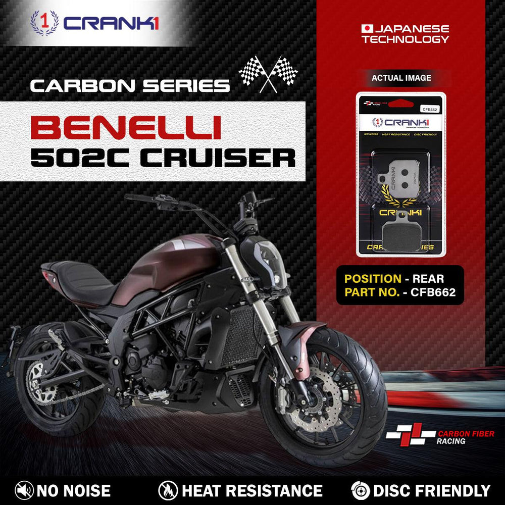 Carbon Brake Pads For Benelli 502C Cruiser - Rear - CFB662