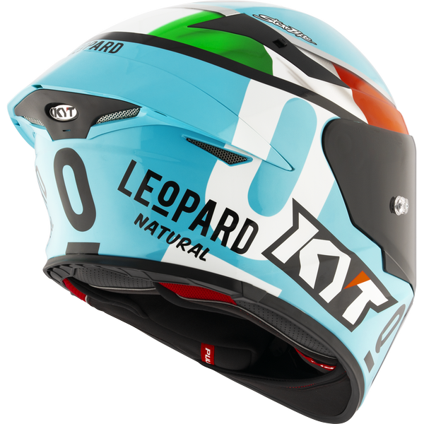 KYT TT Revo Leopard Racing Replica Tricolore Gloss Helmet