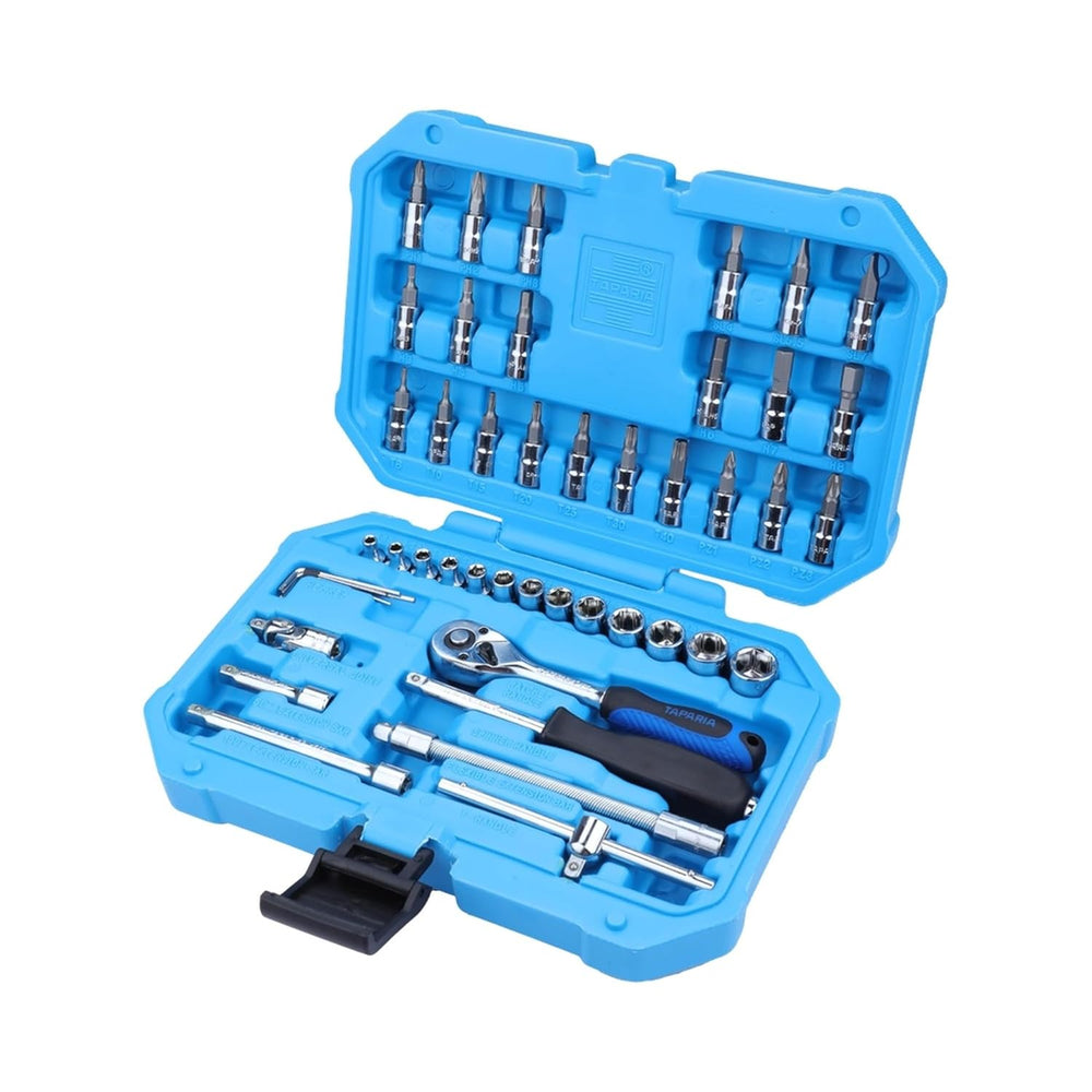 Taparia SA46 Steel 1/4 Square Drive Socket Set (Silver, 46 Piece)