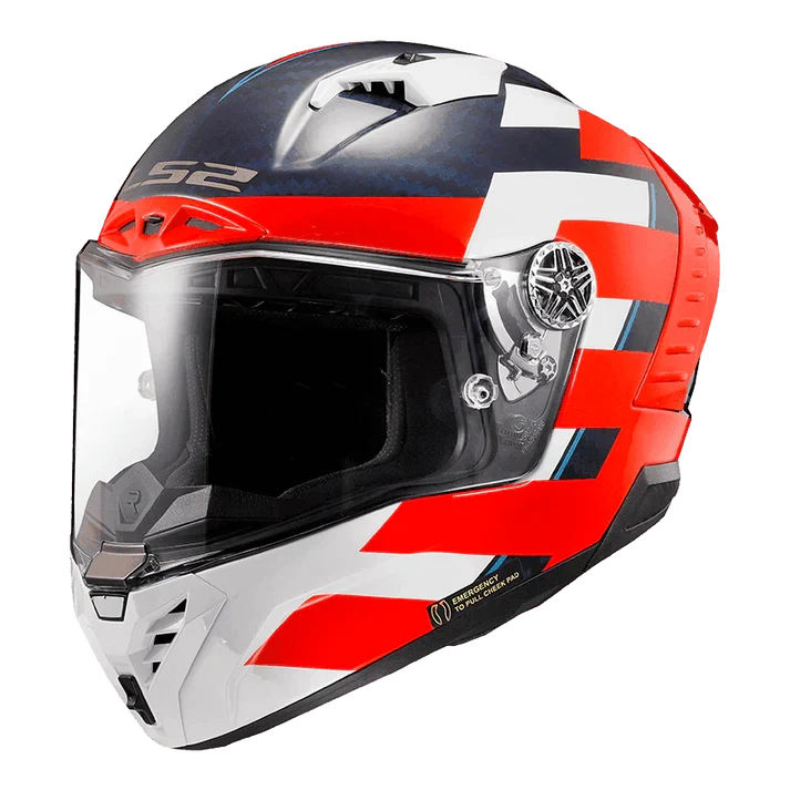 FF805 THUNDER CARBON GP ALLIANCE RED WHITE BLUE HELMET (FIM CERTIFIED)