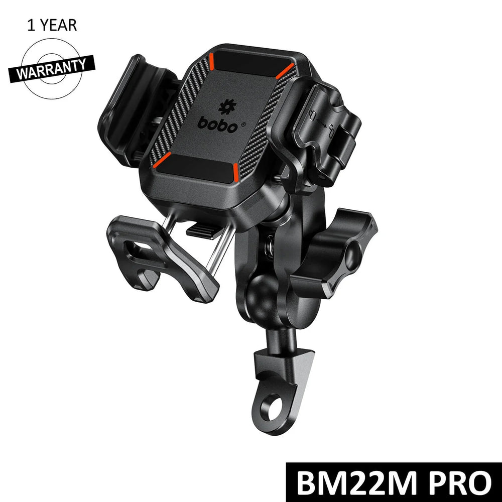 BOBO BM22H (or BM22M) PRO Handlebar (or Mirror) Mount Anti-Vibration Anti-Theft Bike / Cycle Phone Holder Motorcycle Mobile Mount