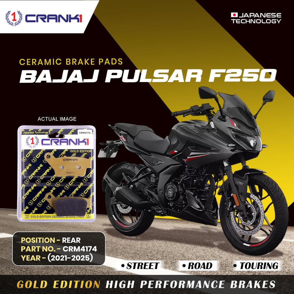 Ceramic Brake Pads For Bajaj Pulsar F250 (2021-2025) - Rear - CRM4174