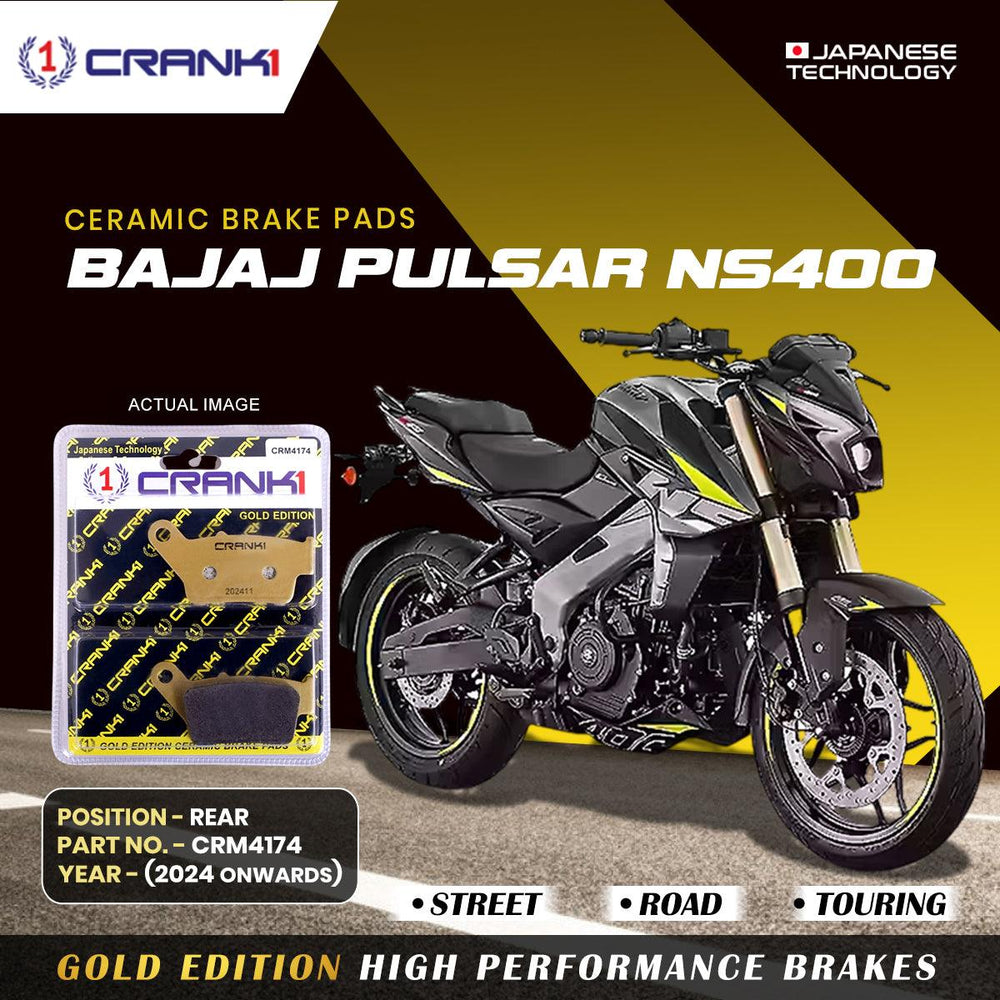 Ceramic Brake Pads For Bajaj Pulsar NS400 (2024 Onwards) - Rear - CRM4174
