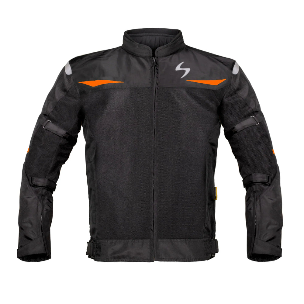 Scala Blaze Riding Jacket - Black and Orange