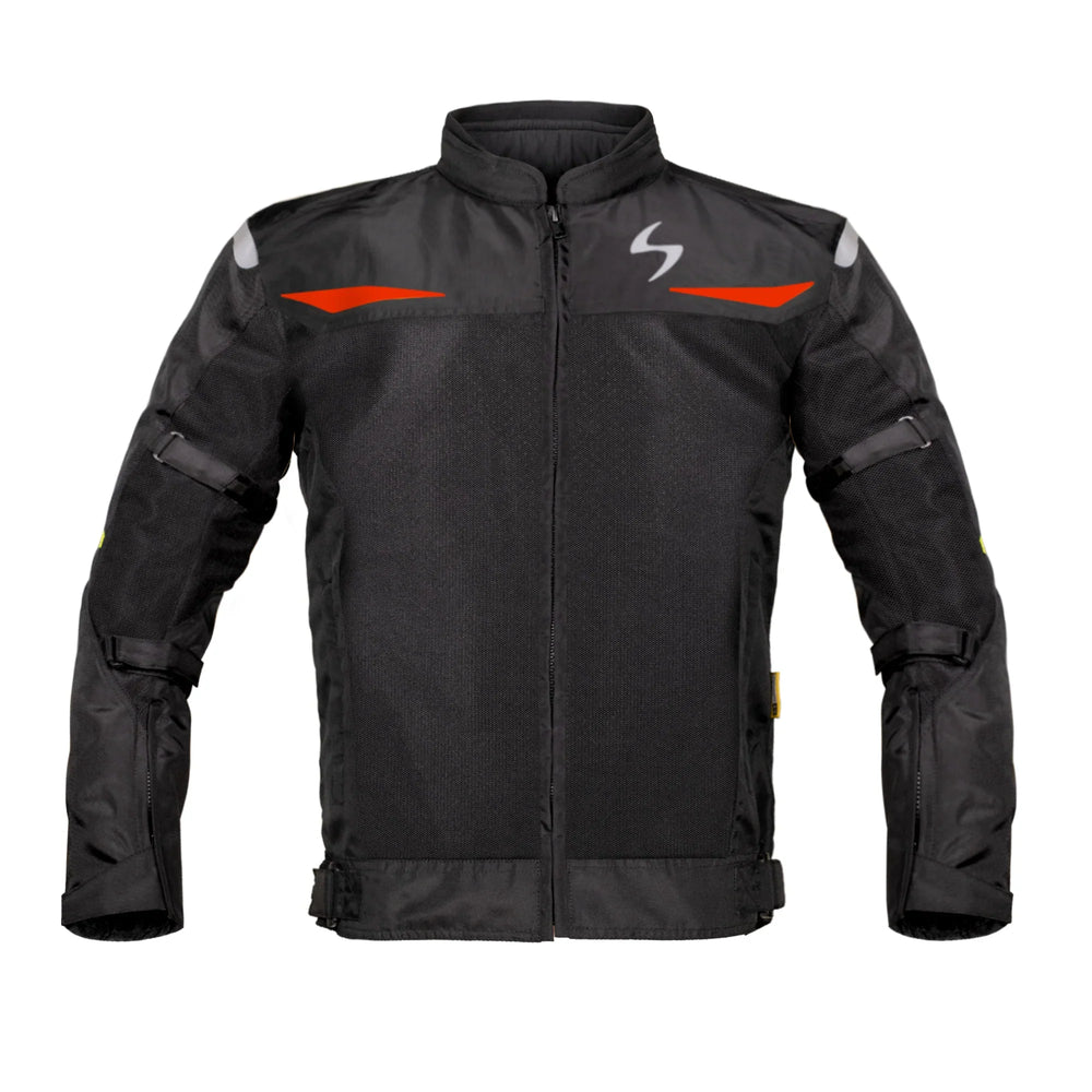 Scala Blaze Riding Jacket - Black and Red