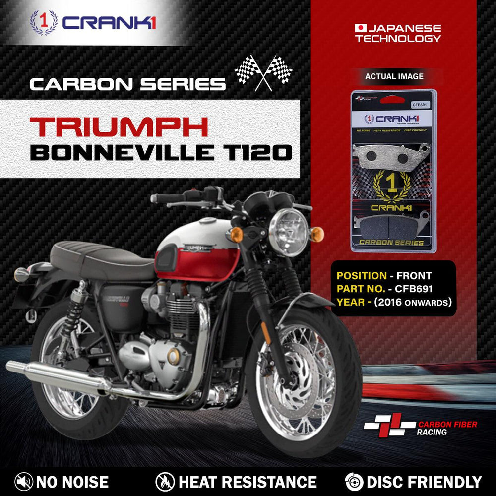 Carbon Brake Pads For Triumph Bonneville T120 (2016 Onwards) - Front - CFB691