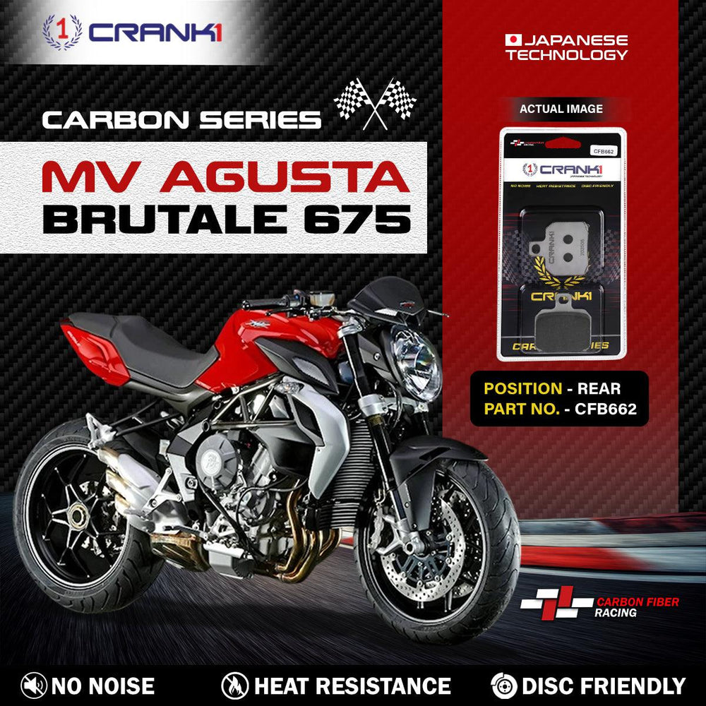 Carbon Brake Pads For MV Agusta Brutale 675 - Rear - CFB662