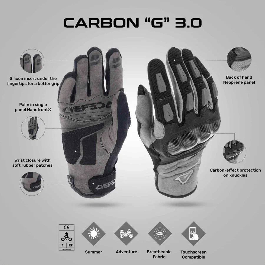 Acerbis CARBON G 3.0 Gloves (BLACK/GREY)