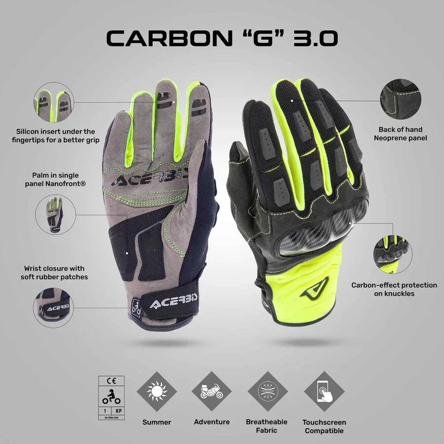 Acerbis CARBON G 3.0 Gloves (YELLOW/BLACK)