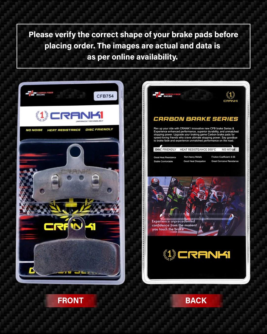 Carbon Brake Pads For Harley Davidson Dyna Street Bob (Upto 2018) - Front - CFB754