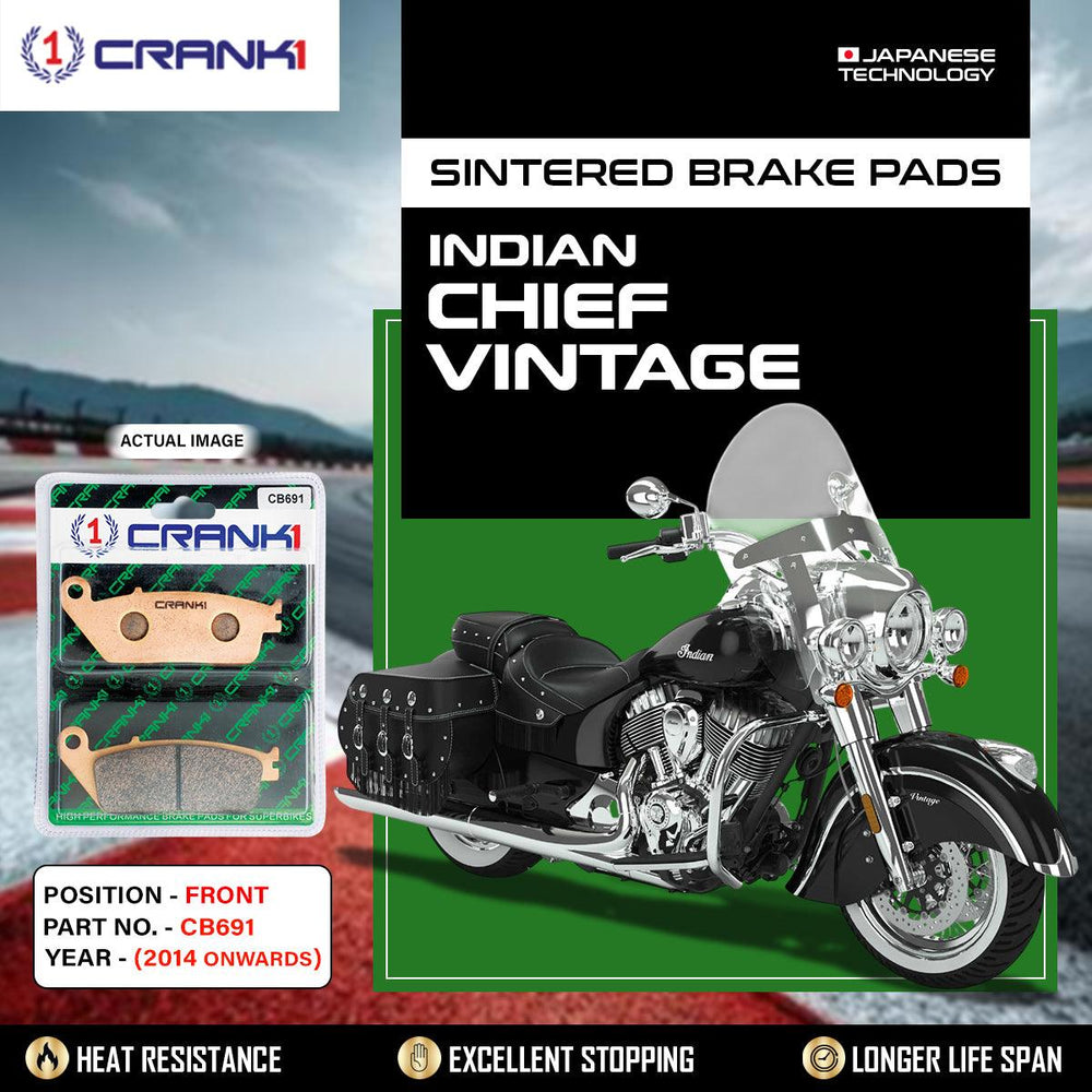 Sintered Brake Pads For Indian Chief Vintage (2014 Onwards) - Front - CB691