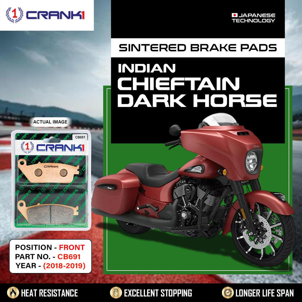Sintered Brake Pads For Indian Chieftain Dark Horse (2018-2019) - Front - CB691