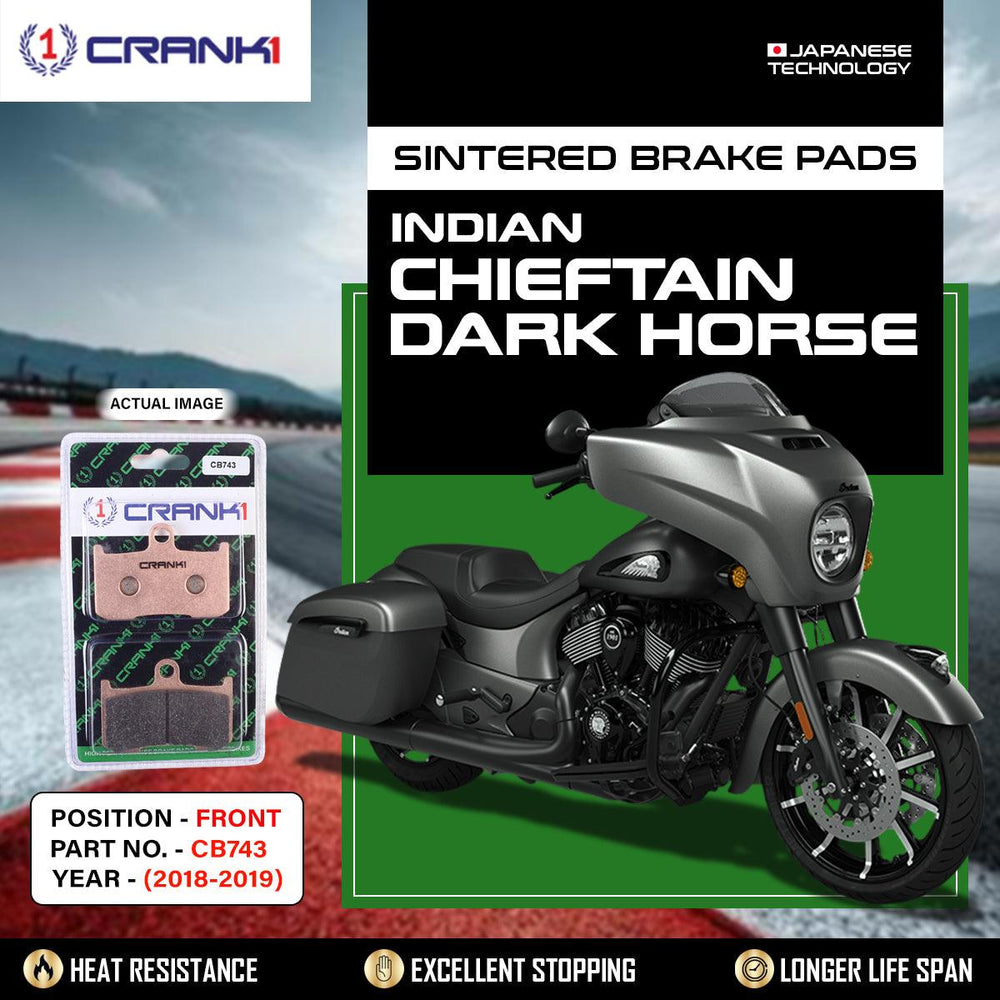 Sintered Brake Pads For Indian Chieftain Dark Horse (2018-2019) - Front - CB743 - 2 Sets Required