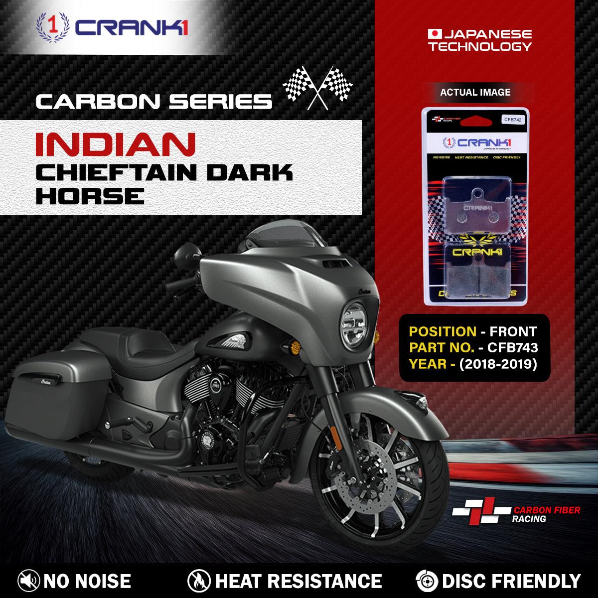 Carbon Brake Pads For Indian Chieftain Dark Horse (2018-2019) - Front - CFB743 - 2 Sets