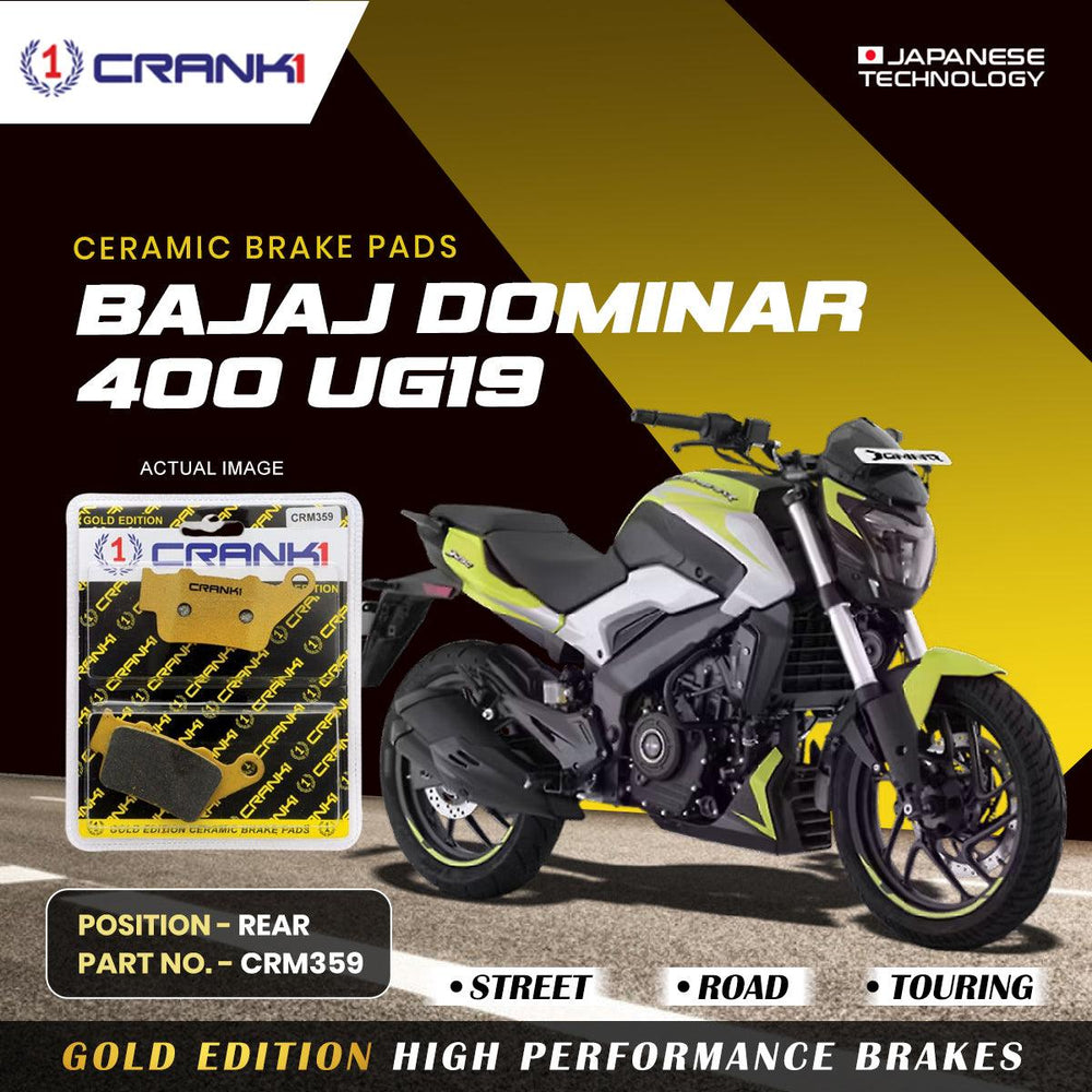 Ceramic Brake Pads For Bajaj Dominar 400 UG19 - Rear - CRM359