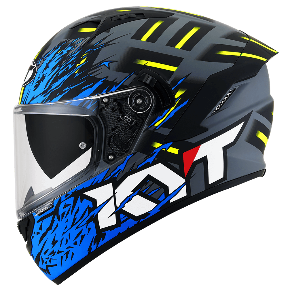 KYT NFR Flaming Matt Grey Blue Helmet