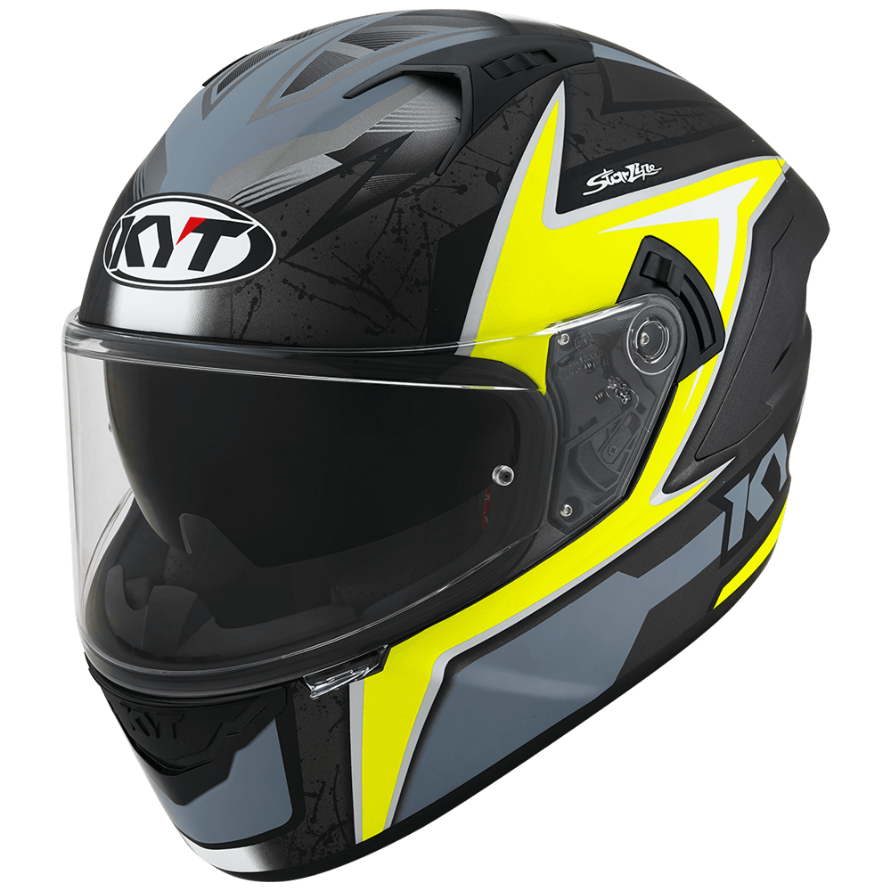 KYT NFR Mindset Matt Anthracite Yellow Helmet