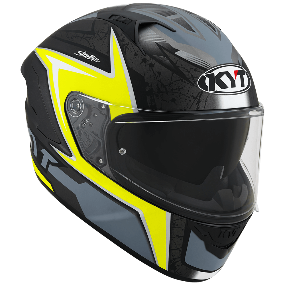 KYT NFR Mindset Matt Anthracite Yellow Helmet