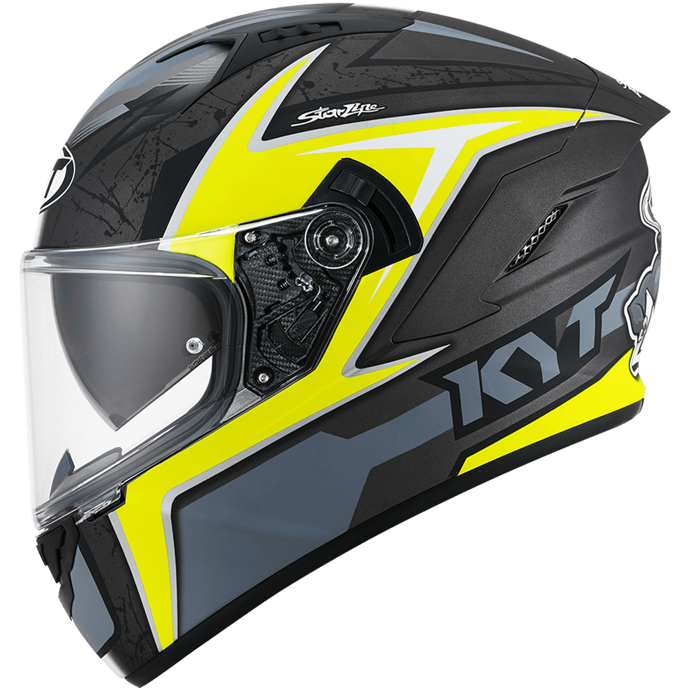 KYT NFR Mindset Matt Anthracite Yellow Helmet