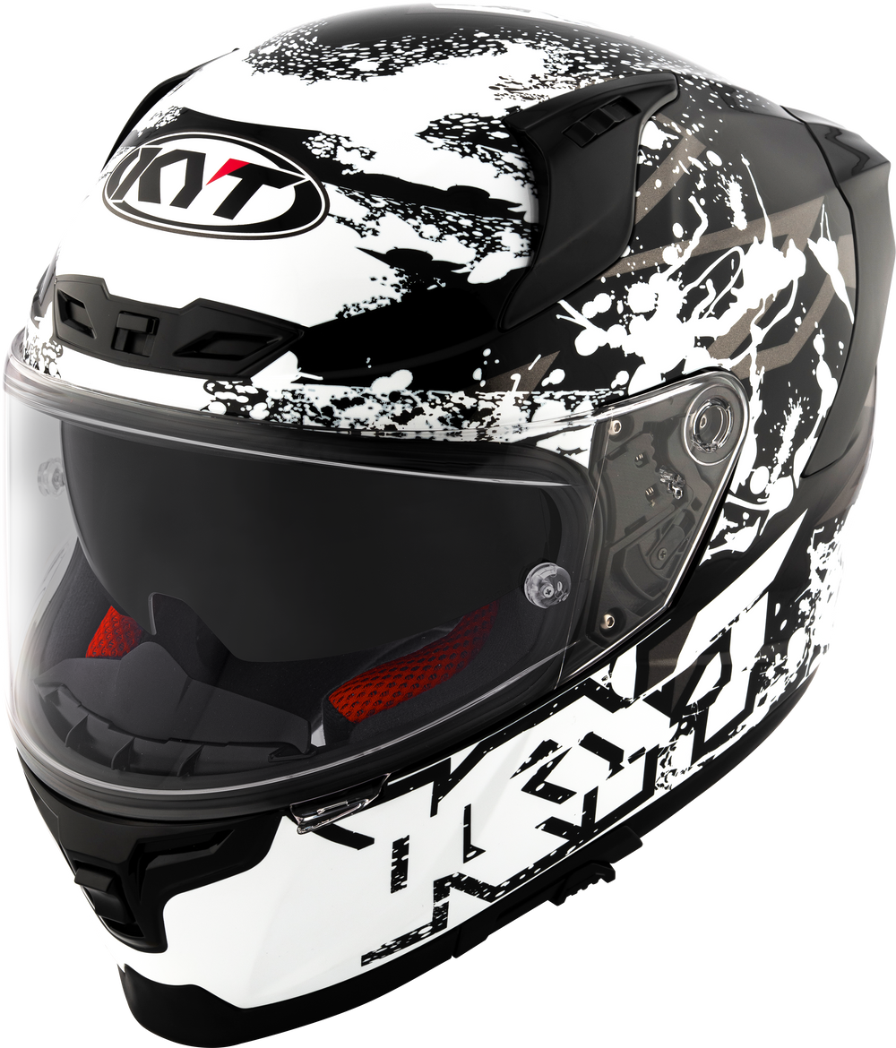 KYT Striker 2V Neutron Gloss Black White Helmet