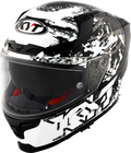 KYT Striker 2V Neutron Gloss Black White Helmet