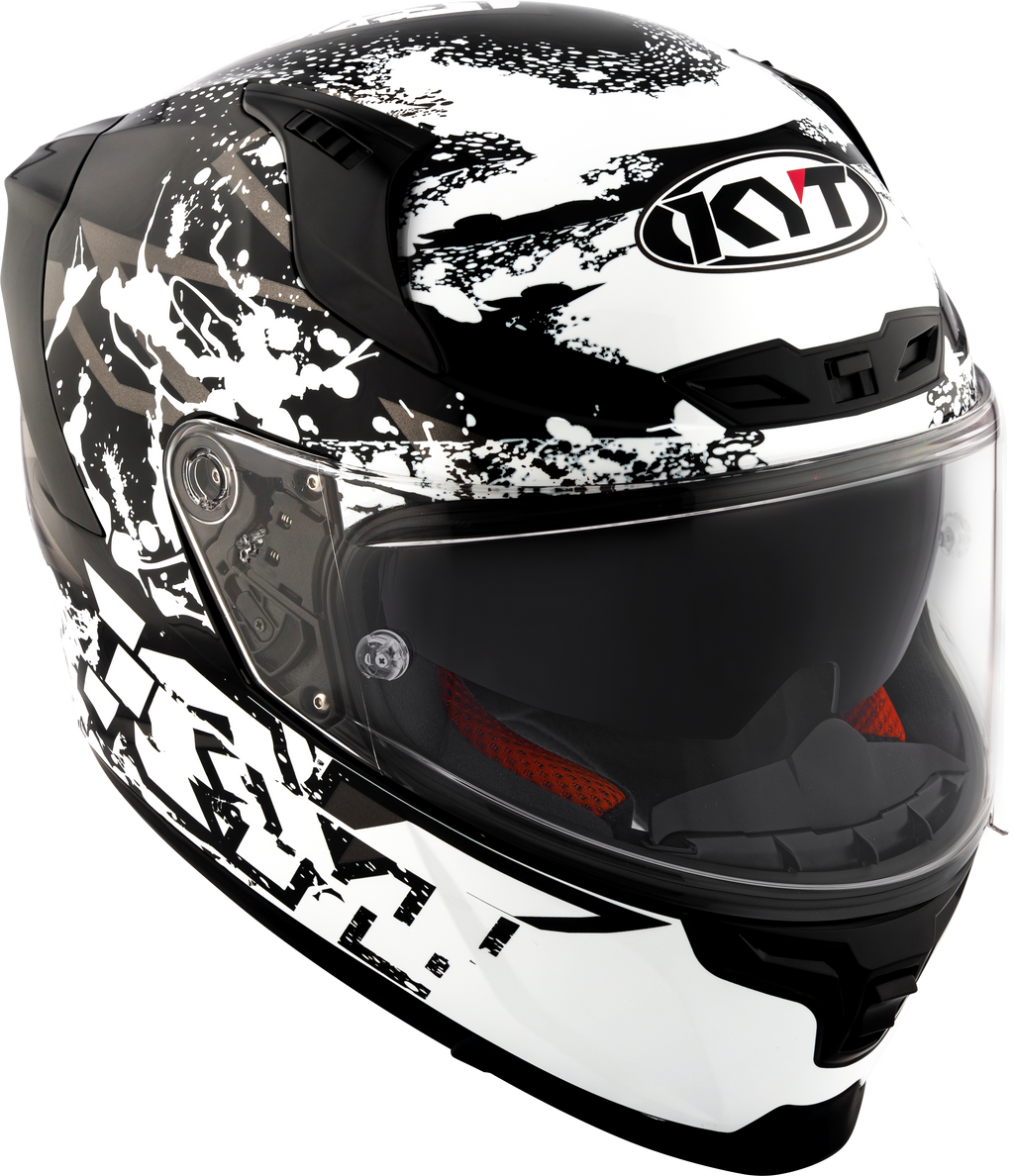 KYT Striker 2V Neutron Gloss Black White Helmet