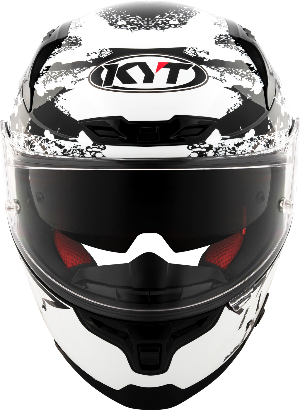 KYT Striker 2V Neutron Gloss Black White Helmet
