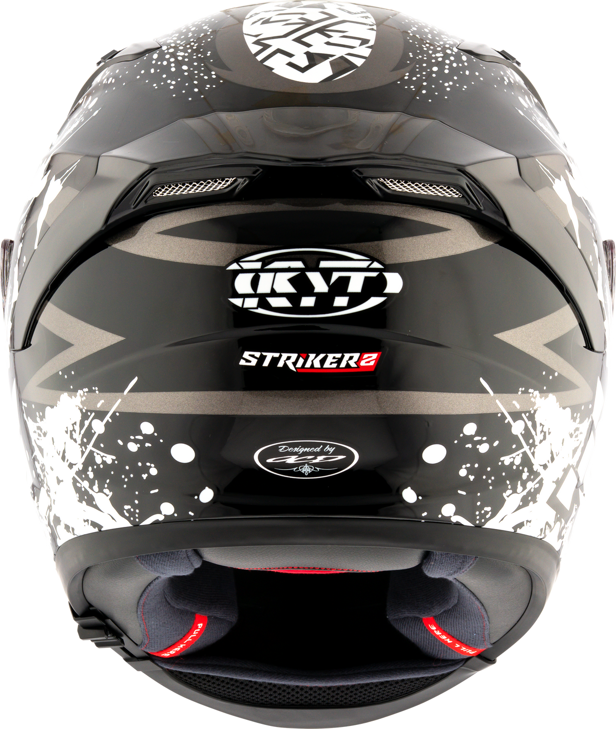 KYT Striker 2V Neutron Gloss Black White Helmet
