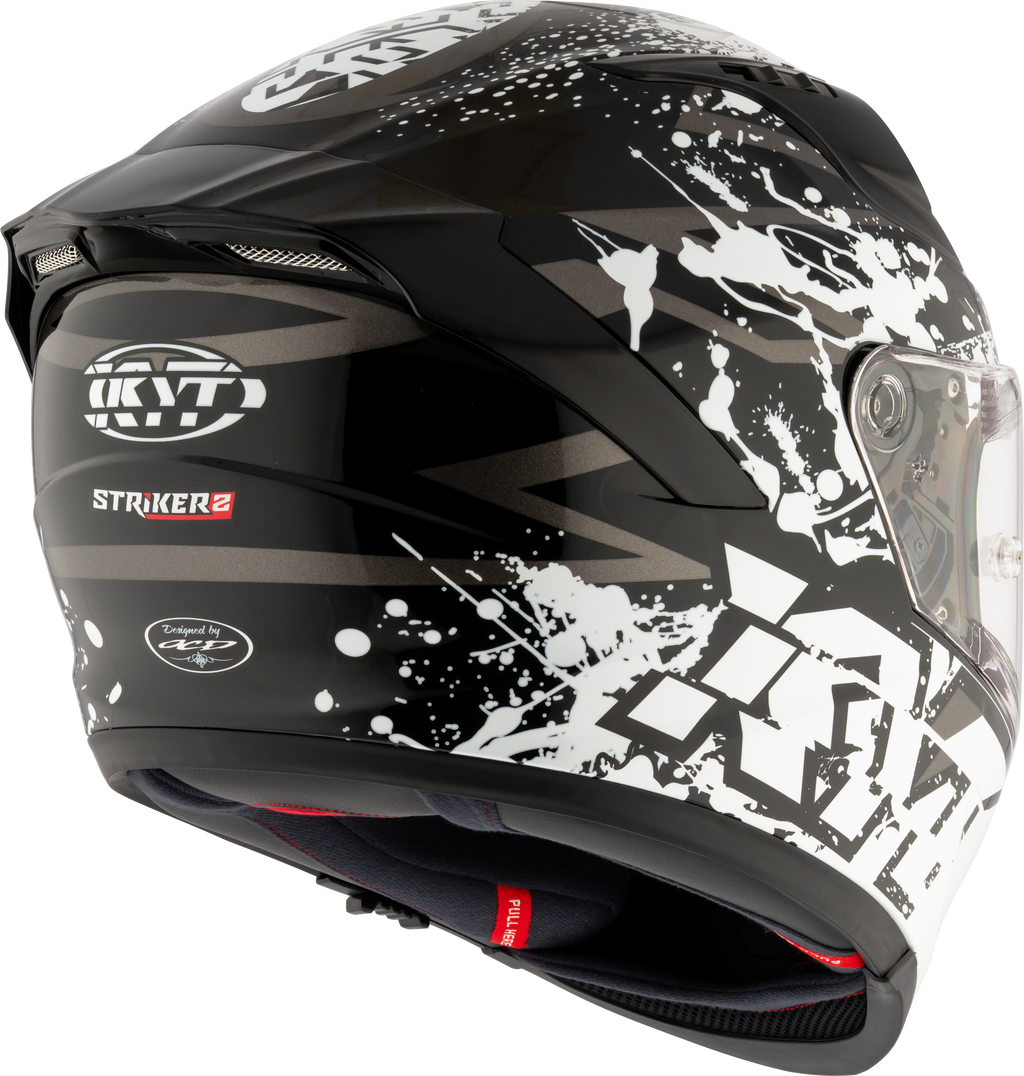 KYT Striker 2V Neutron Gloss Black White Helmet