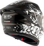 KYT Striker 2V Neutron Gloss Black White Helmet