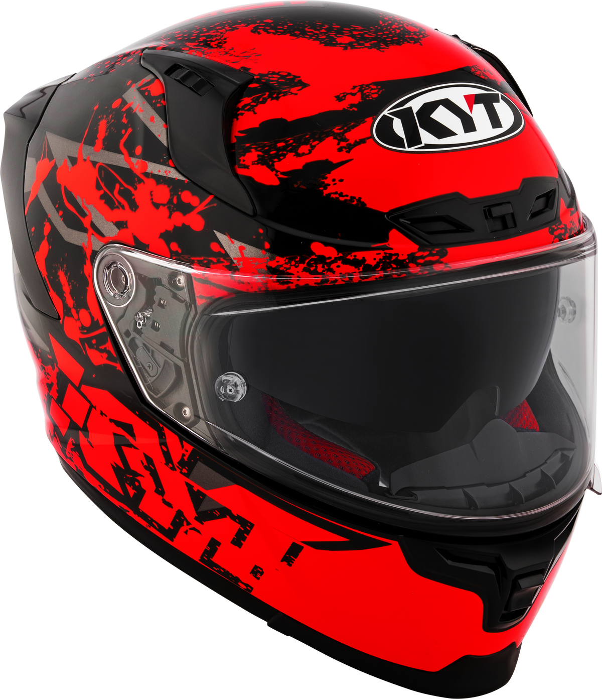 KYT Striker 2V Neutron Gloss Black Red Helmet