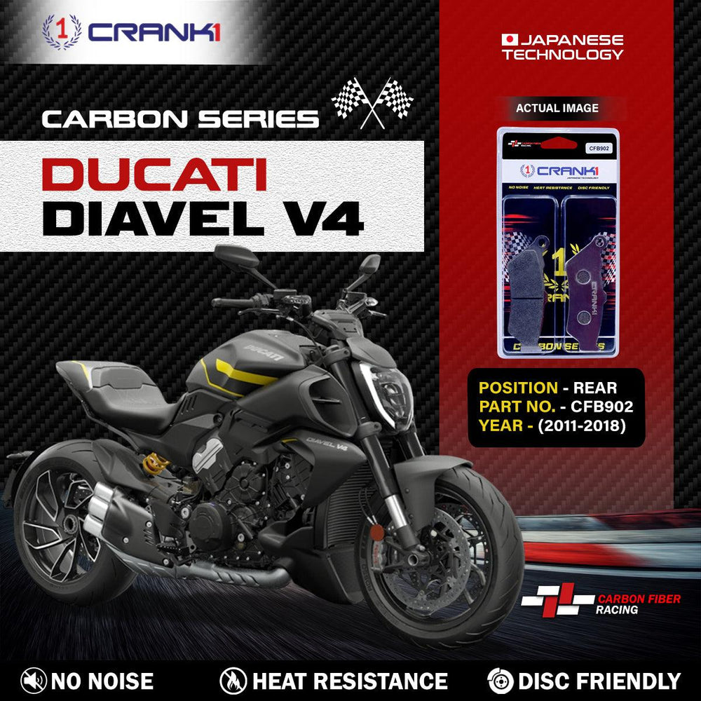 Carbon Brake Pads For Ducati Diavel V4 (2011-2018) - Rear - CFB902