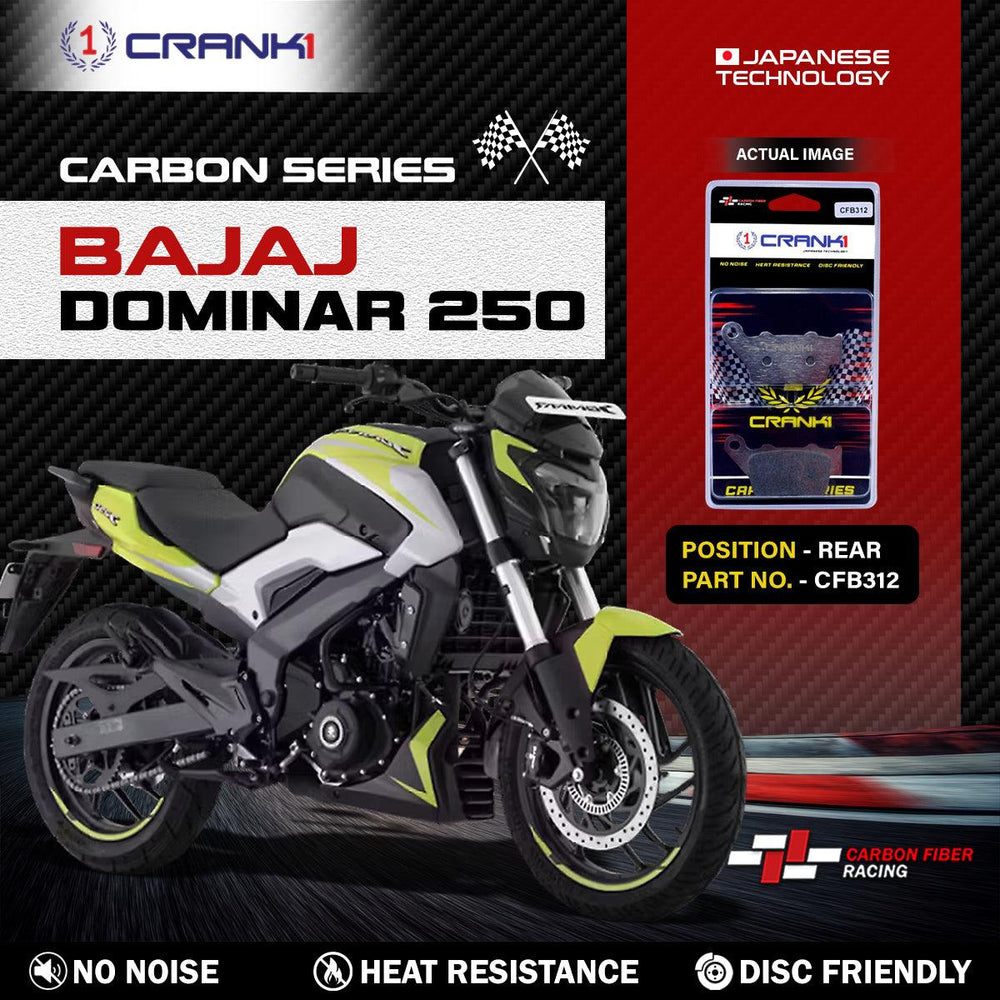 Carbon Brake Pads For Bajaj Dominar 250 - Rear - CFB312