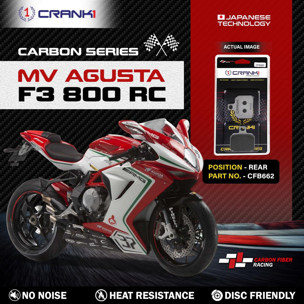 Carbon Brake Pads For MV Agusta F3 800 RC - Rear - CFB662