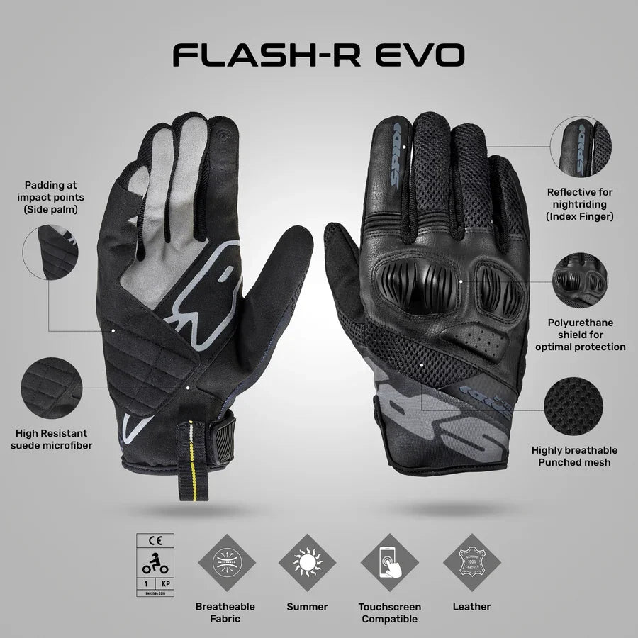 Spidi Flash R Evo Gloves BLACK
