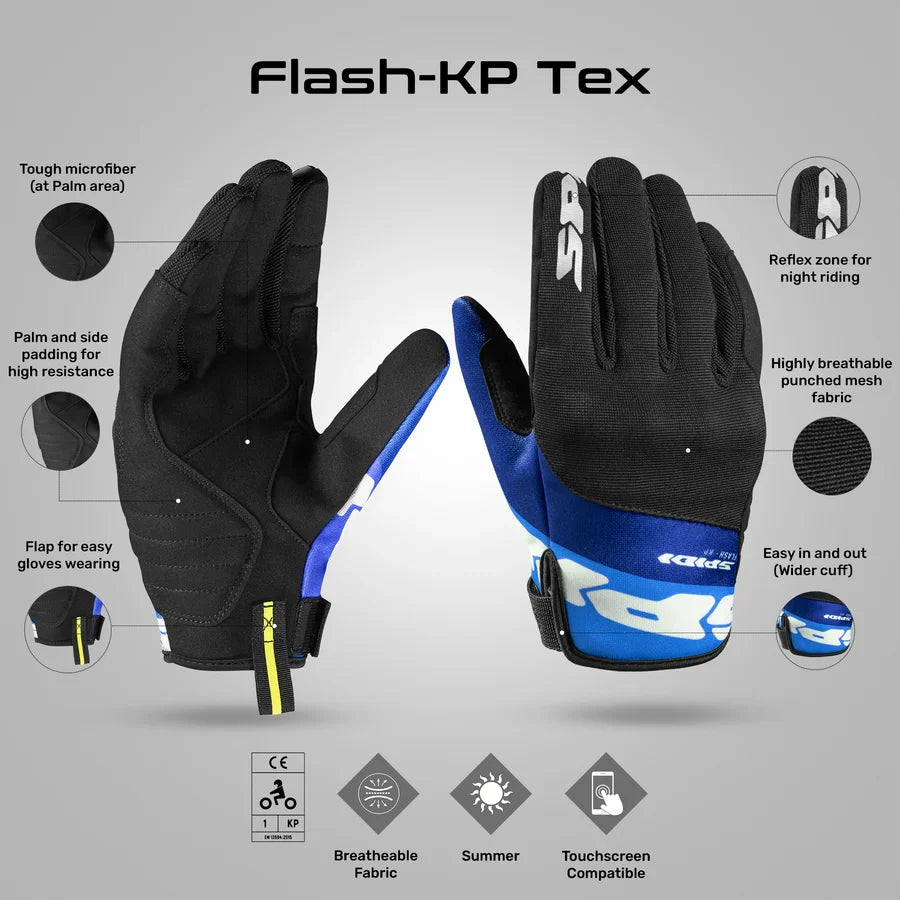 Spidi FLASH-KP Glove BLACK BLUE
