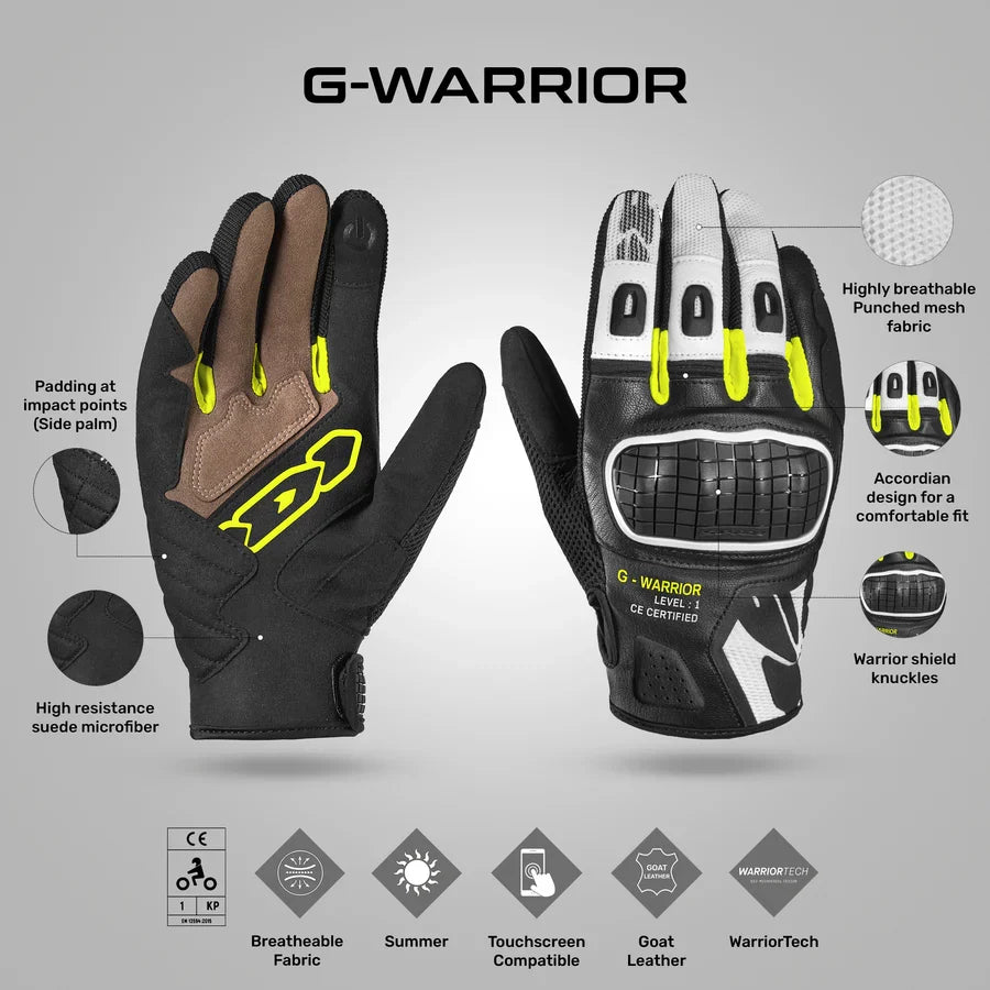Spidi  G-Warrior Gloves BLACK FLUO YELLOW
