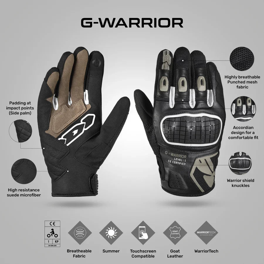 Spidi  G-Warrior Gloves BLACK SAND