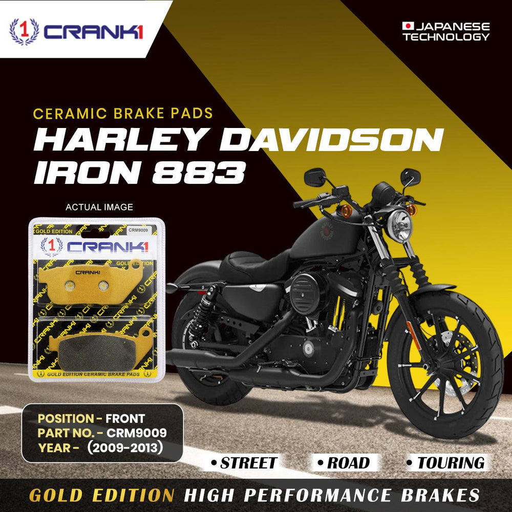 Ceramic Brake Pads For Harley Davidson Sportster Iron 883 (2009-2013) - Front - CRM9009